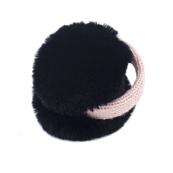 surell Children's Faux Rex Rabbit Fur Earmuffs with Bling Band