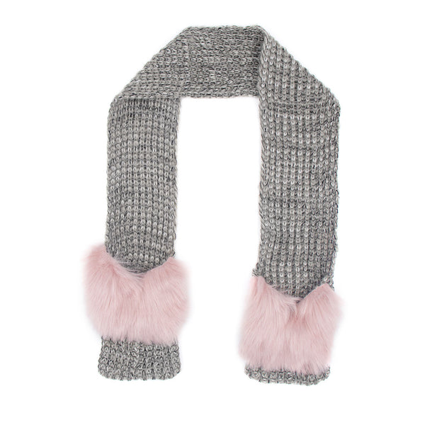 Surell Children's Pocket Scarf With Faux Fox Fur Trim