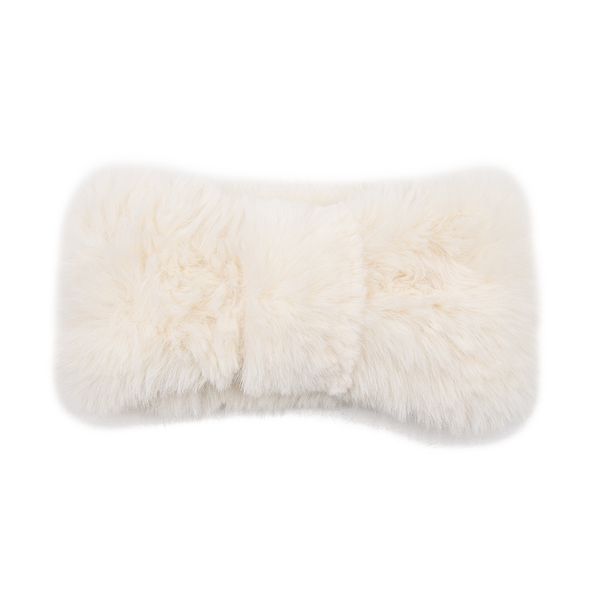 surell Faux Rex Rabbit Fur Knit Headband/Scarf with Knot