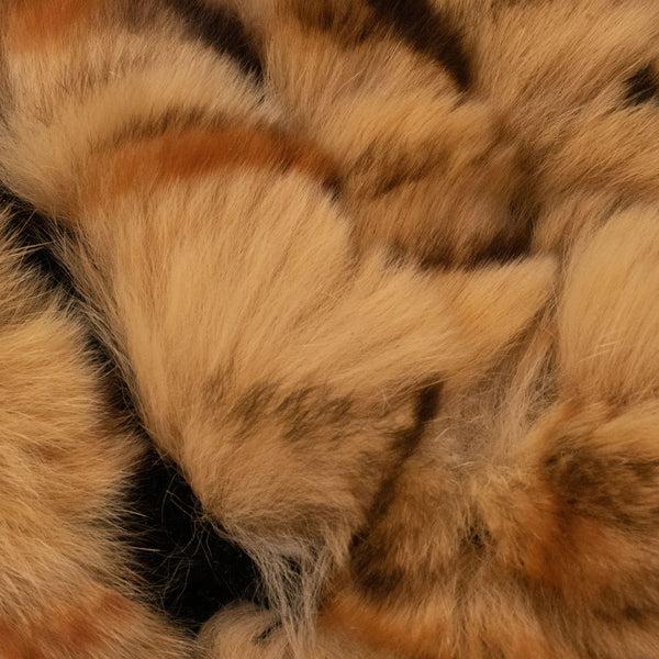 Surell Limited Run Leopard Rex Rabbit Fur Fingerless Gloves