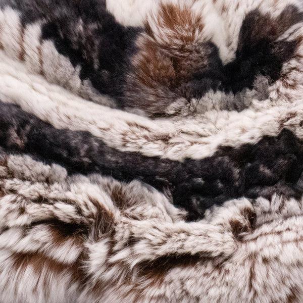 Surell Limited Run Rex Rabbit Textile Knit Beanie With Fox Pom