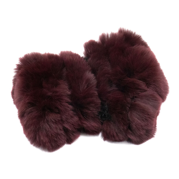 Surell Limited Run Wine Rex Rabbit Fur Fingerless Gloves