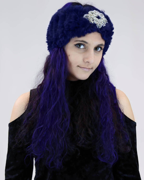 Surell Sheared Rabbit Fur Jewel-Embellished Headband/Scarf