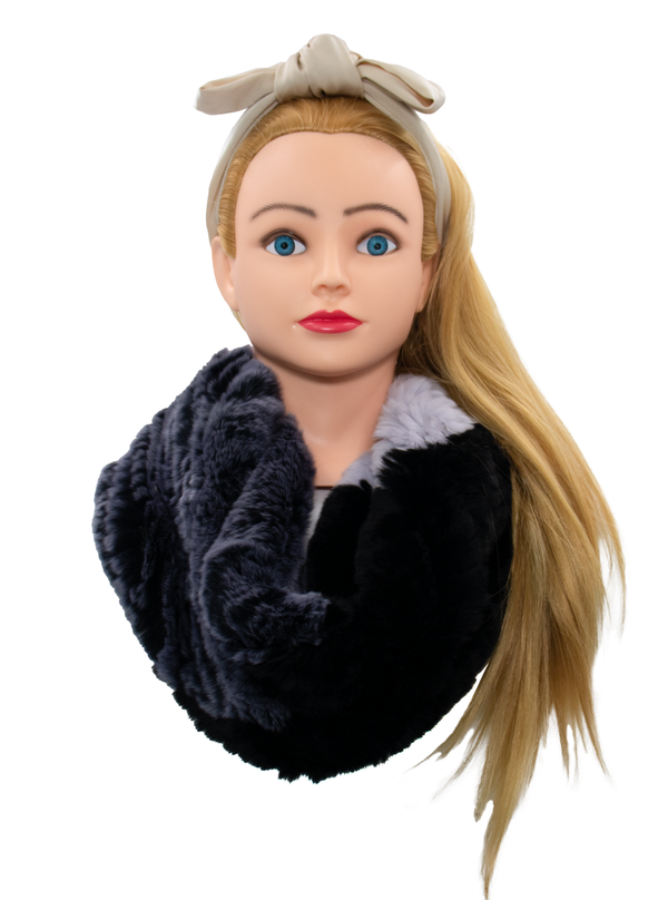 Surell 3 Tone Rex Rabbit Fur Infinity Loop