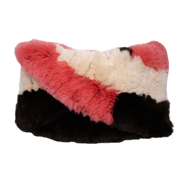 surell 3 Tone Rex Rabbit Fur Neck Loop