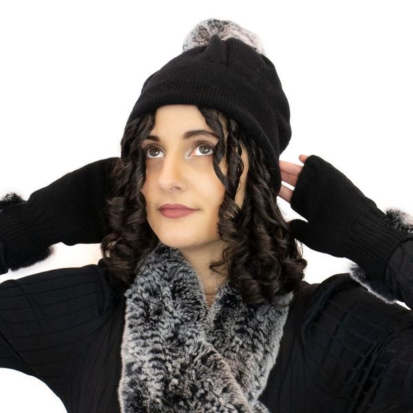 Surell Cashmere Hat With Rex Pom