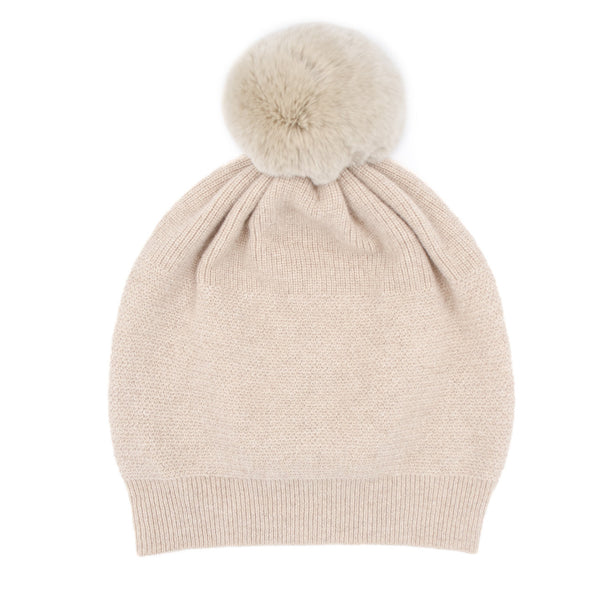 surell Cashmere Hat with Rex Pom