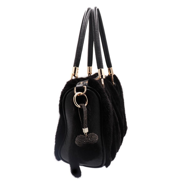 surell Crystal Mink Heart Keychain