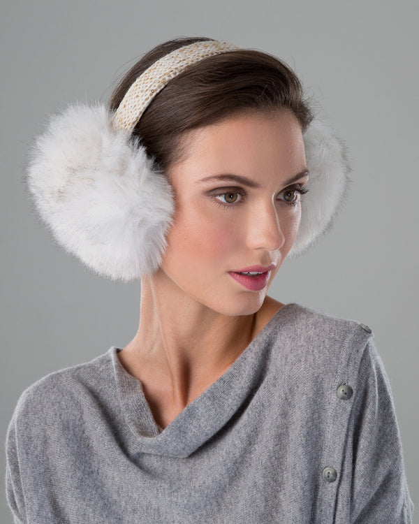 Surell Faux Fox Fur Earmuffs With Bling Band