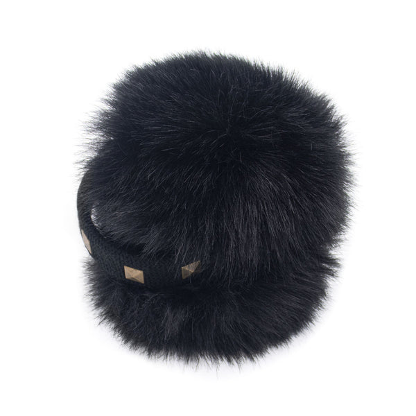 surell Faux Fox Fur Earmuffs with Studded Band