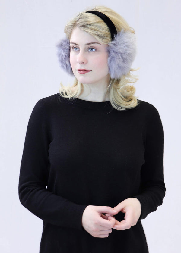 Surell Faux Fox Fur Earmuffs With Velvet Band
