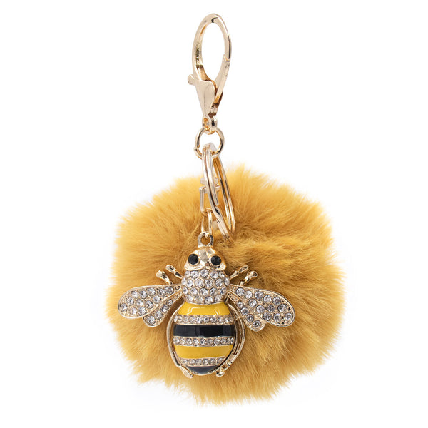 Surell Faux Fur Bumblebee Keychain