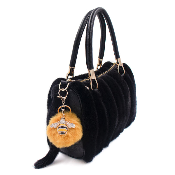 surell Faux Fur Bumblebee Keychain