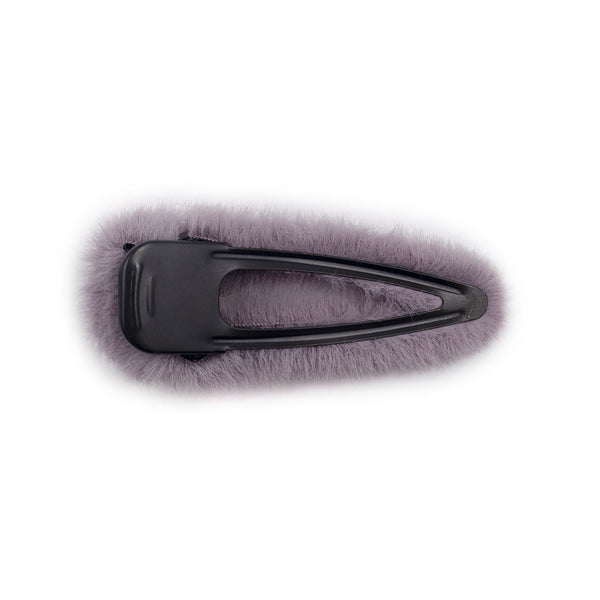 Surell Faux Fur Hair Clip With Faux Pearl Bow