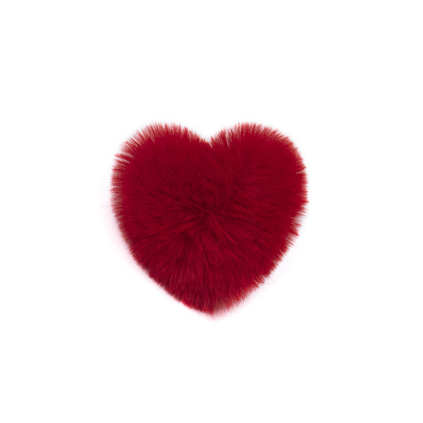 Surell Faux Fur Heart Shaped Hair Tie
