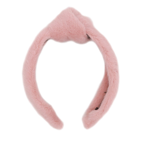 Surell Faux Mink Fur Hairband With Knot