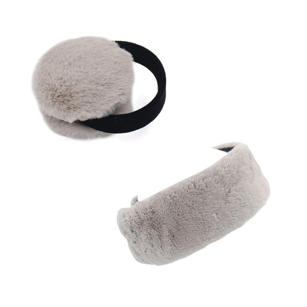 Surell Faux Rex Earmuffs And Headband/Scarf Set