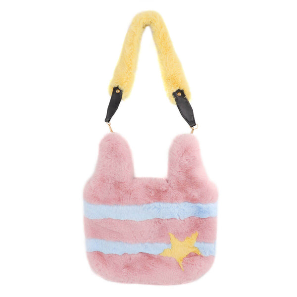 Surell Faux Rex Rabbit Fur Bag