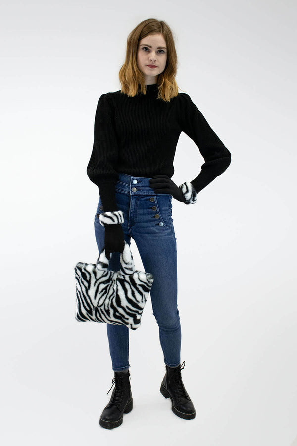 Surell Faux Rex Rabbit Fur Handbag