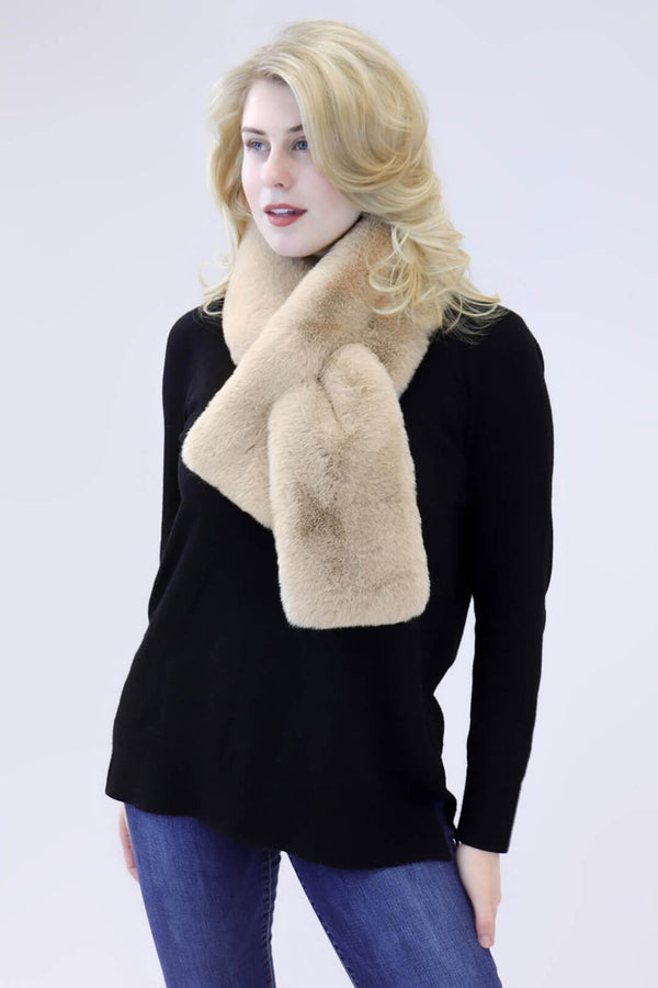 Surell Faux Rex Rabbit Fur Pull-Through