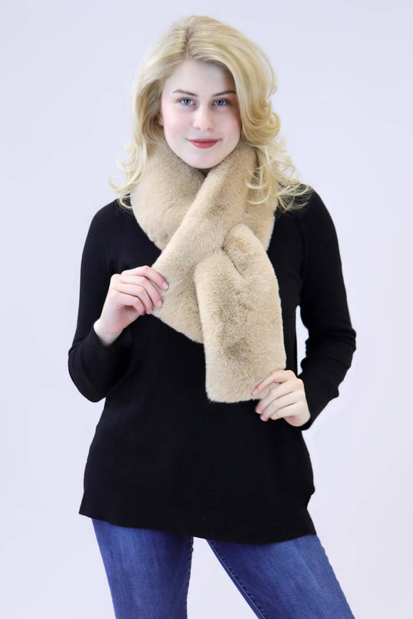 Surell Faux Rex Rabbit Fur Pull-Through