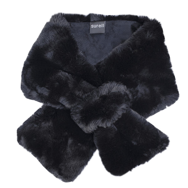Surell Faux Rex Rabbit Fur Pull-Through Scarf