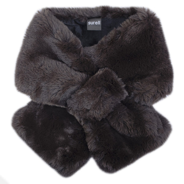 Surell Faux Rex Rabbit Fur Pull-Through Scarf