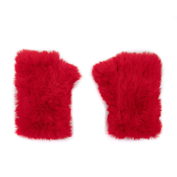 Surell Faux Rex Rabbit Fur Texting Mittens