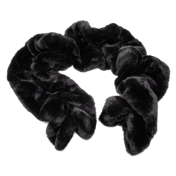 surell Faux Rex Rabbit Ruffle Pull-Through Scarf