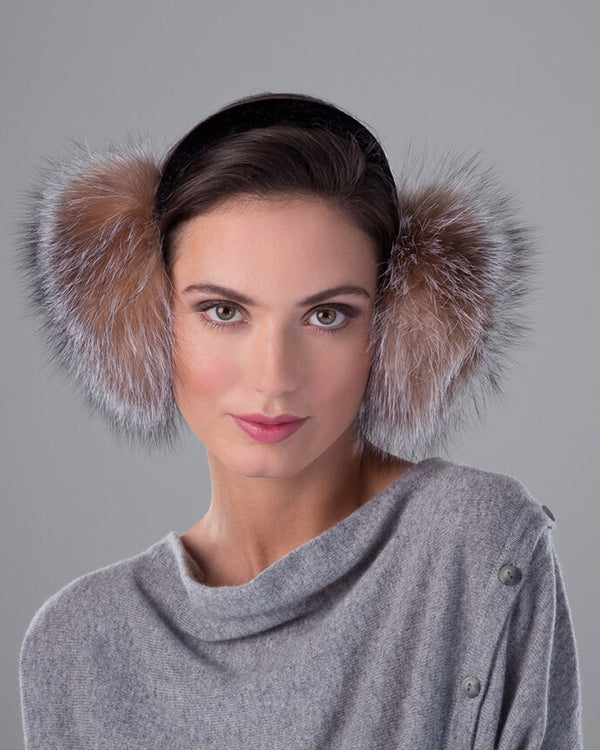 Surell Fox Fur Earmuff With Velvet Band