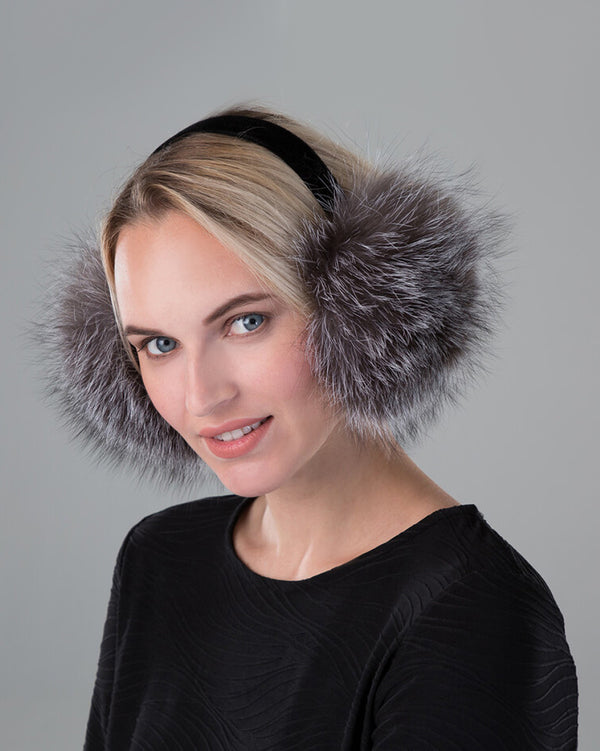 Surell Fox Fur Earmuff With Velvet Band
