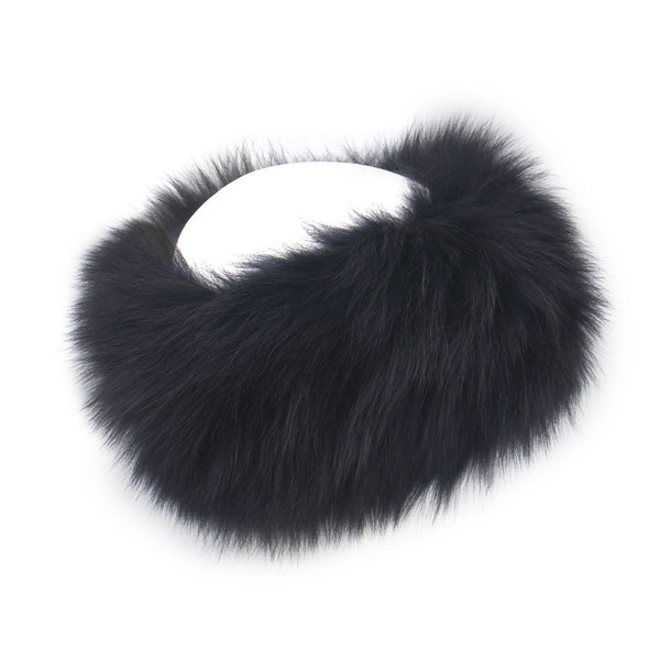 surell Fox Fur Knit Headband/Scarf