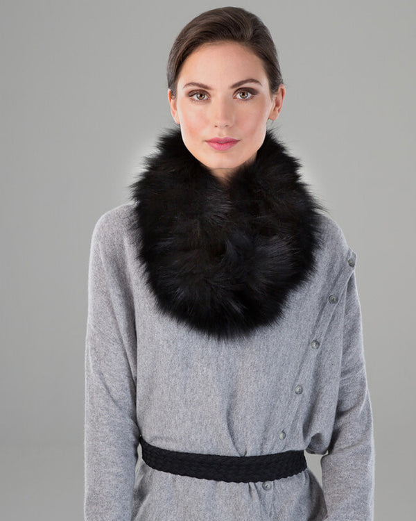 Surell Fox Fur Knit Neck Loop