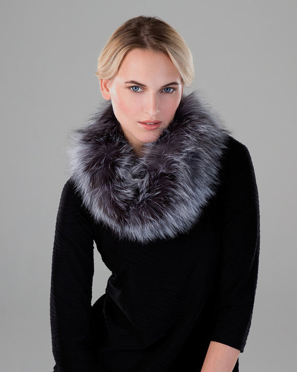 Surell Fox Fur Knit Neck Loop