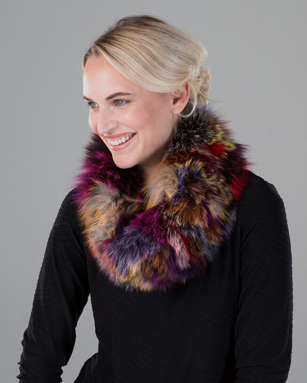 surell Fox Fur Knit Neck Loop