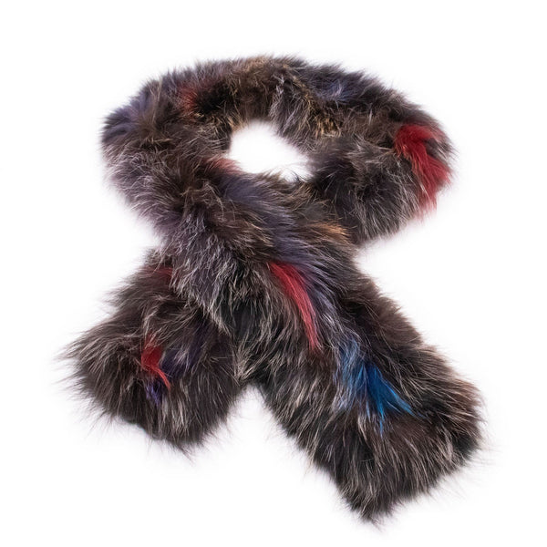 surell Fox Fur Knit Scarf