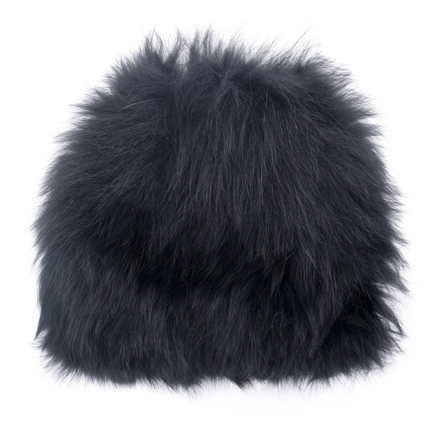 Surell Fox Fur Knit Stretch Beanie
