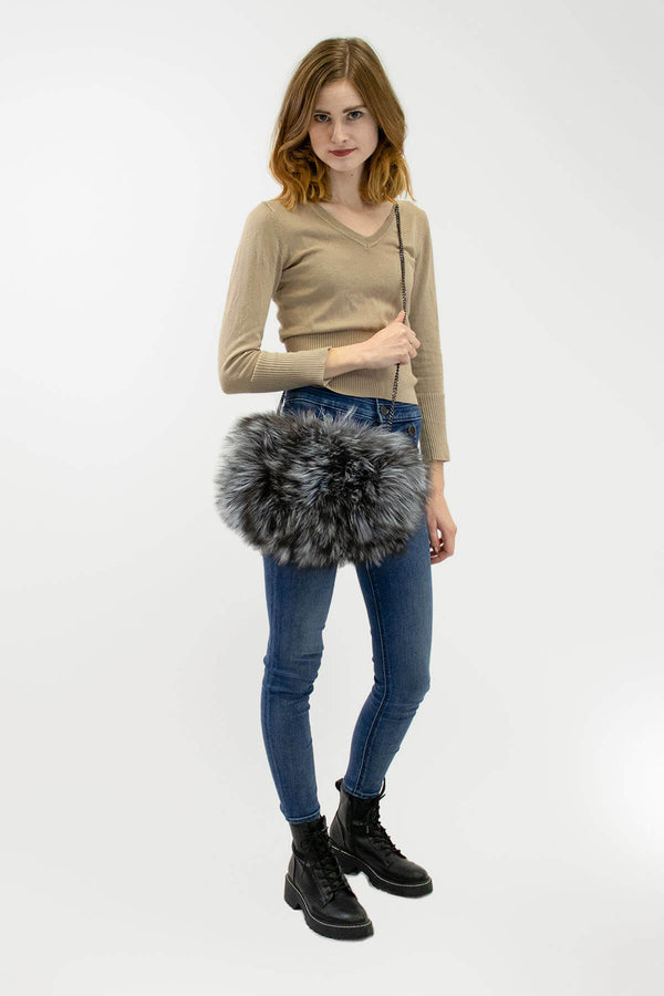 Surell Fox Fur Muff Bag