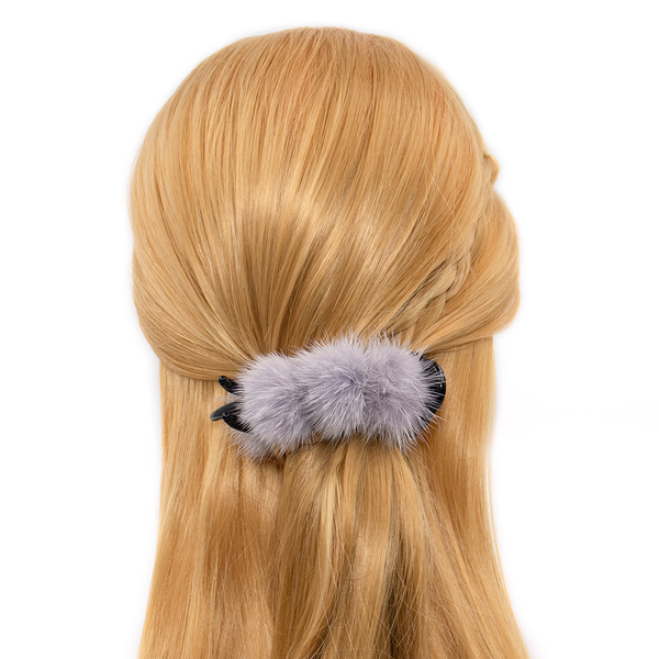 Surell Hair Clip With Mink Poms