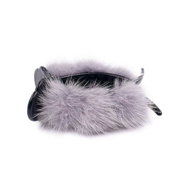 Surell Hair Clip With Mink Poms