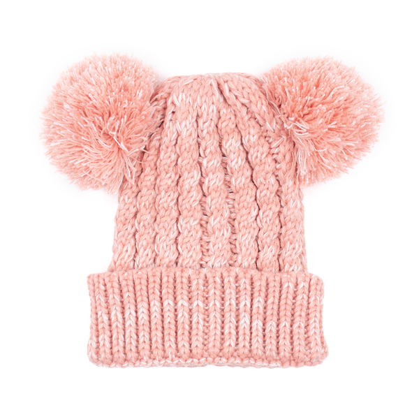 Surell Kids Knit Hat With Yarn Poms