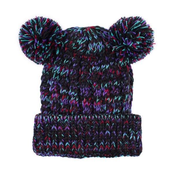 Surell Kids Knit Hat With Yarn Poms