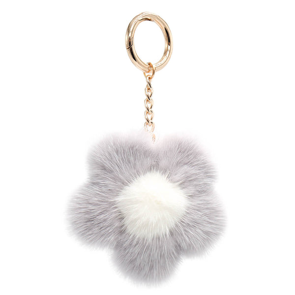 Surell Large Mink Fur Flower Keychain