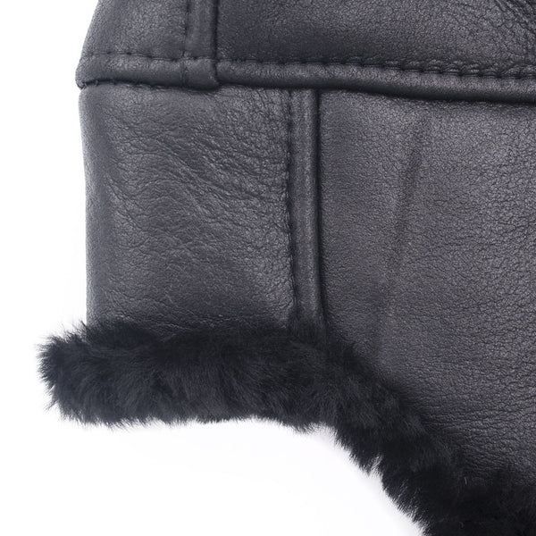 Surell Leather Trooper Hat With Shearling