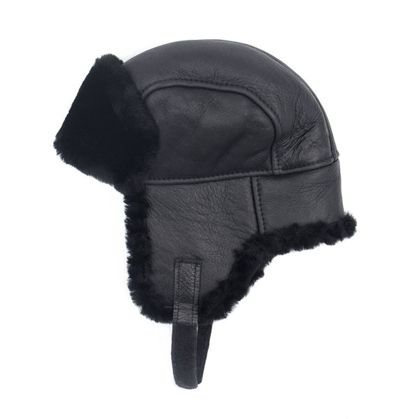 surell Leather Trooper Hat with Shearling