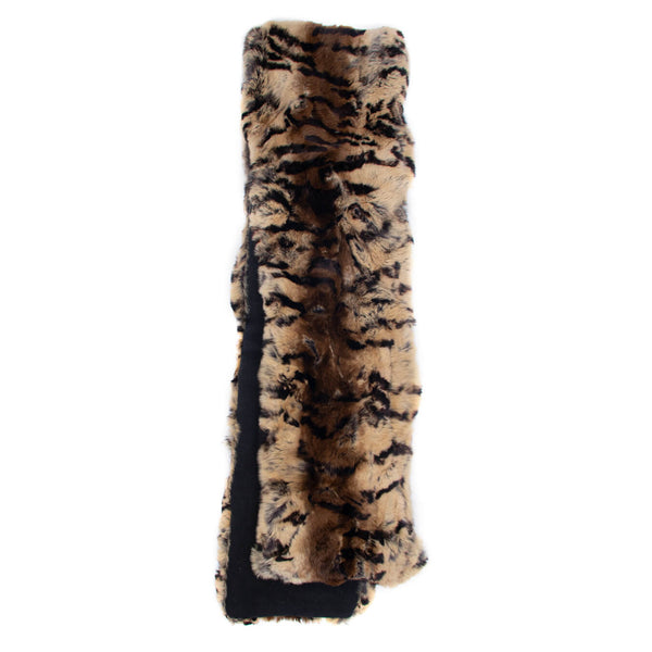 surell Leopard Print Fur Pull-Through Scarf