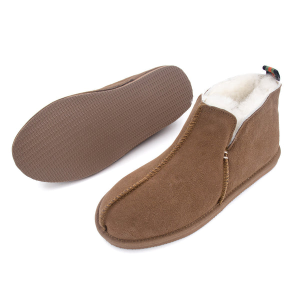 Surell Men's Sheepskin Slipper Booties