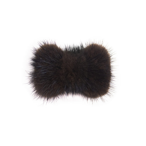 Surell Mink Fur Bow Shaped Hair Clip