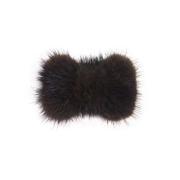 surell Mink Fur Bow Shaped Hair Clip