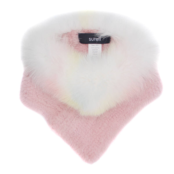 Surell Mink Fur Collar With Fox Fur Trim